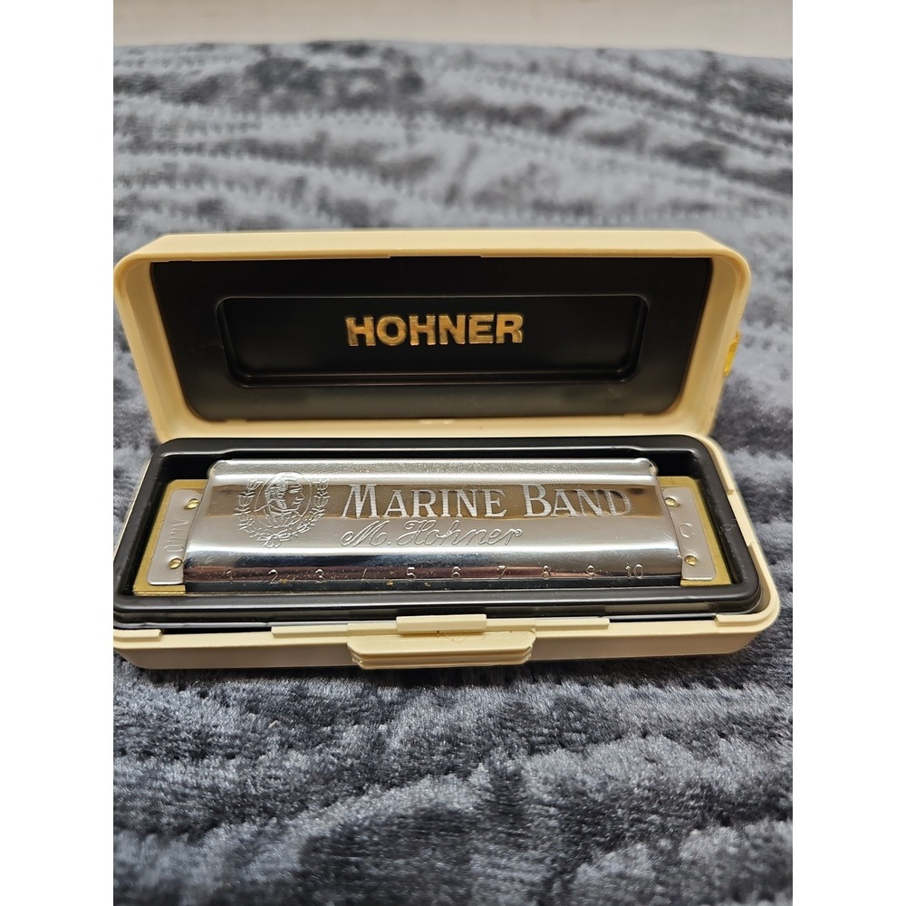 Harmonica M Hohner Marine Band No 1896 A440 Key of C Germany Original Box